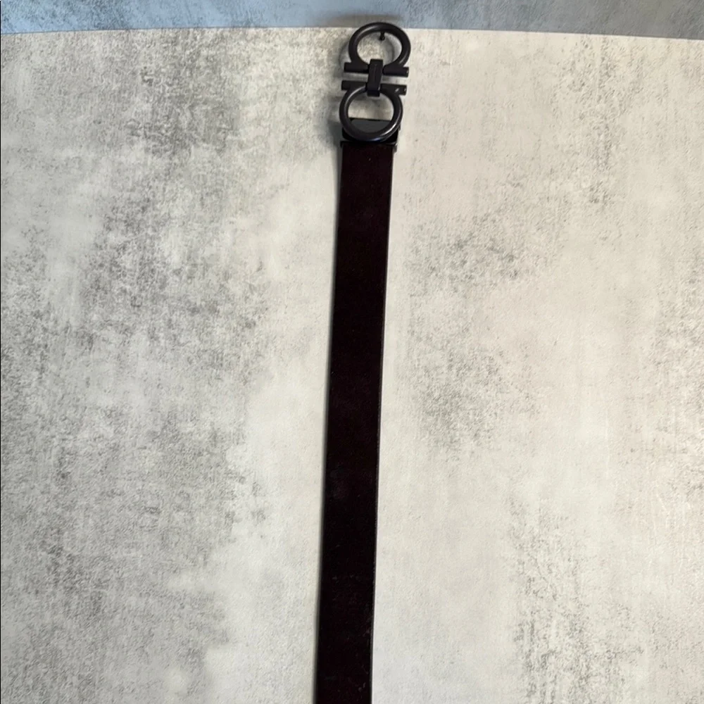 Salvatore Ferragamo Black Leather Belt